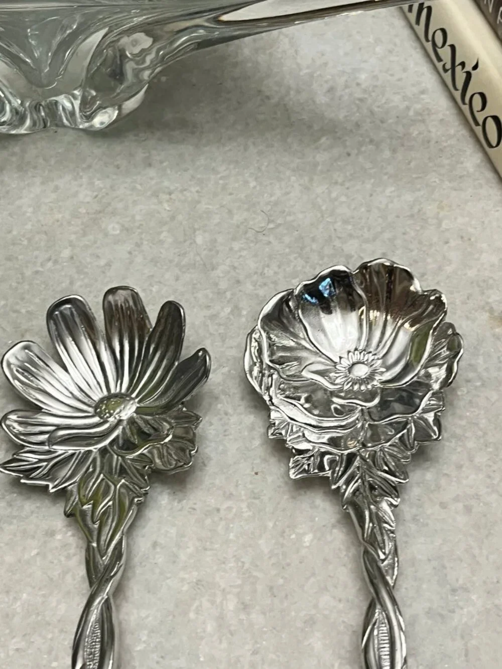 vintage Fitz and Floyd Botanical floral serving utensils set of 2